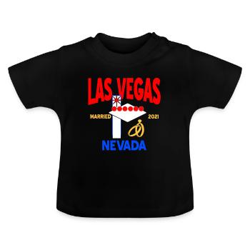Las Vegas Nevada Mariés 2021 Retro Vegas Mariage - T-shirt bio col rond Bébé - noir - Devant