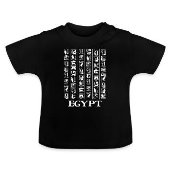 Hiéroglyphes Pyramides Egypte ancienne - T-shirt bio col rond Bébé - noir - Devant