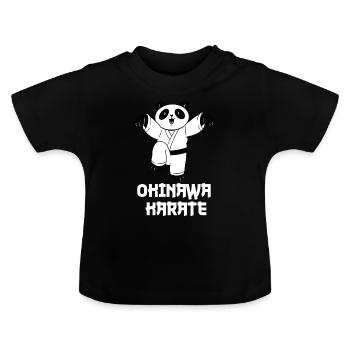 Okinawa Karate Panda - Karate Japanische - Baby Bio-T-Shirt mit Rundhals - Schwarz - Vorne