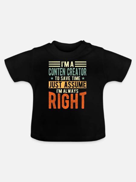 Contlen Creator - Baby Bio-T-Shirt mit Rundhals - Schwarz