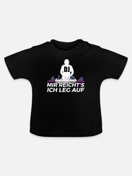 DJ Auftritt Auflegen - Baby Bio-T-Shirt mit Rundhals - Schwarz