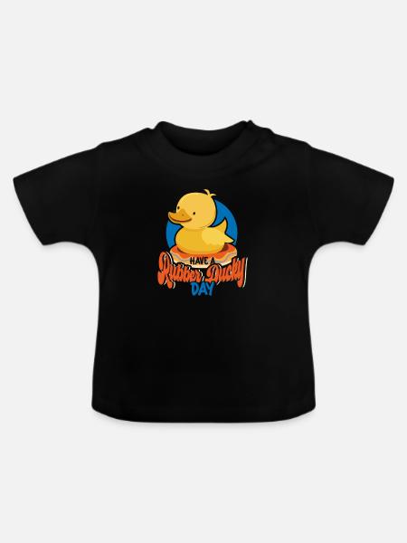 Gummiente Gummienten Entenliebhaber Badezimmer - Baby Bio-T-Shirt mit Rundhals - Schwarz