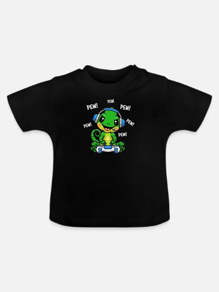Chamäleon - Baby Bio-T-Shirt mit Rundhals - Schwarz