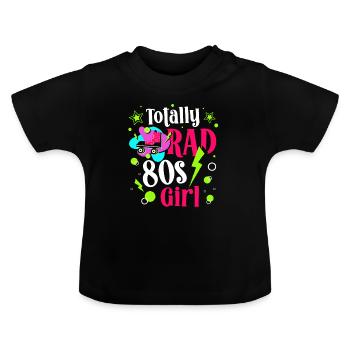 Années 80 Filles Années Quatre-vingt Décennie 1980 Millésime Années 80 - T-shirt bio col rond Bébé - noir - Devant