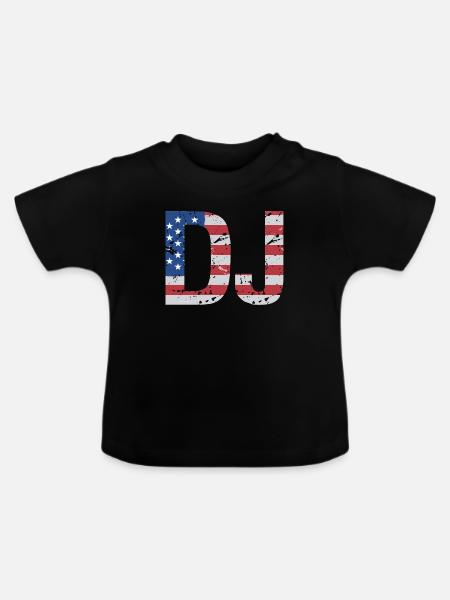DJ Auftritt Auflegen - Baby Bio-T-Shirt mit Rundhals - Schwarz