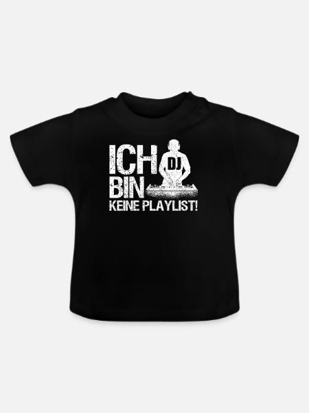 DJ Auftritt Auflegen - Baby Bio-T-Shirt mit Rundhals - Schwarz