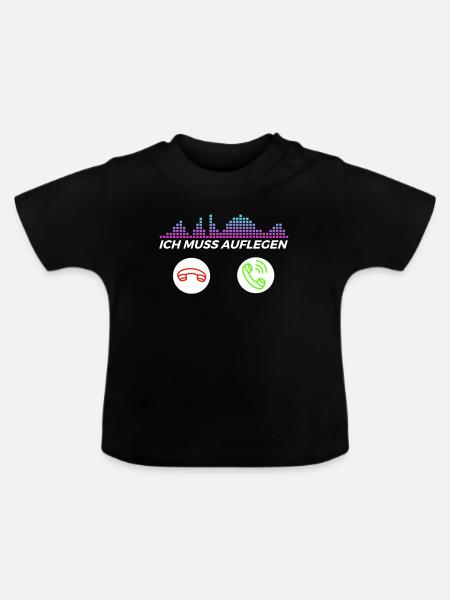 DJ Auftritt Auflegen - Baby Bio-T-Shirt mit Rundhals - Schwarz