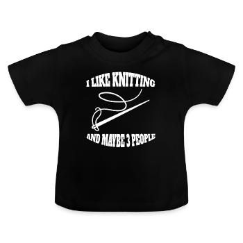 Tricot Dicton Couturière au crochet - T-shirt bio col rond Bébé - noir - Devant