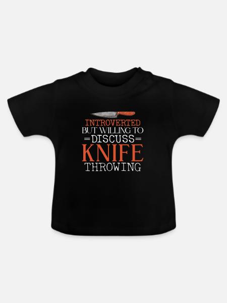 Messerwurfscheibe Geschenk Messerwerfer - Baby Bio-T-Shirt mit Rundhals - Schwarz
