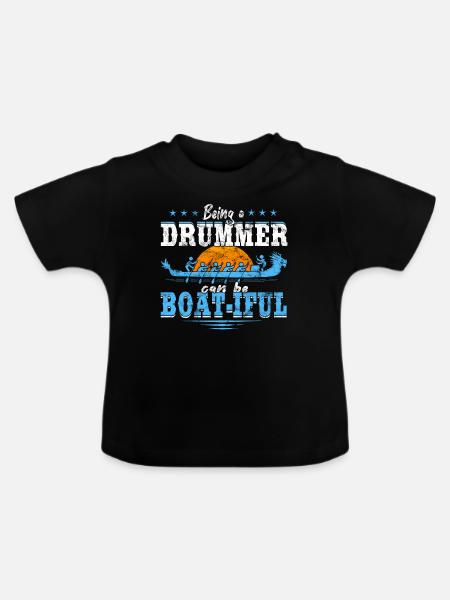 Chinesisches Drachenboot-Bootsrennen - Baby Bio-T-Shirt mit Rundhals - Schwarz