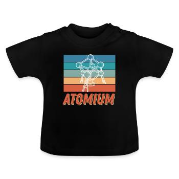 Atomium Science Noyau atomique Physique Physicien atomique - T-shirt bio col rond Bébé - noir - Devant