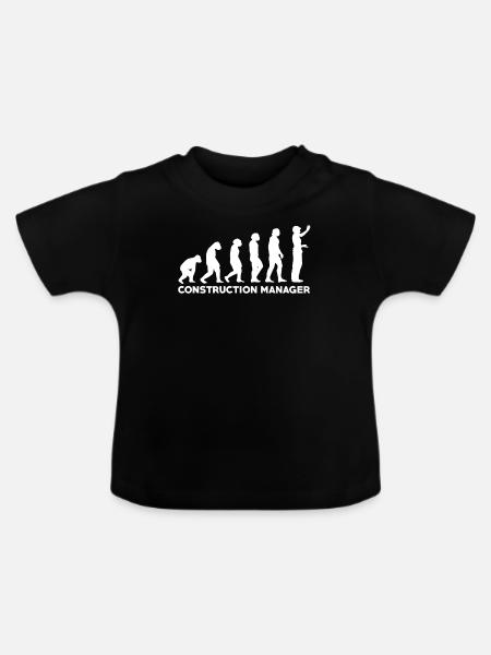 Bauleiter Evolution - Baby Bio-T-Shirt mit Rundhals - Schwarz