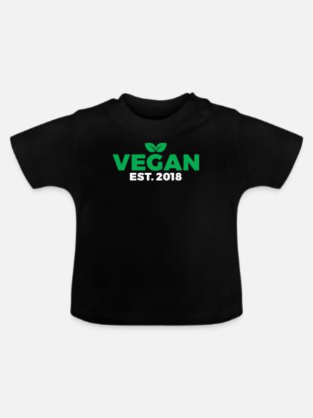 Veggie Lover Veganes Geschenk - Baby Bio-T-Shirt mit Rundhals - Schwarz