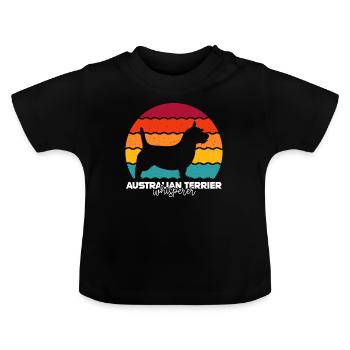 Australian Terrier - Baby Bio-T-Shirt mit Rundhals - Schwarz - Vorne