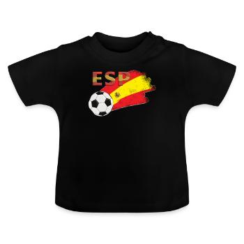 Drapeau de l’Espagne - T-shirt bio col rond Bébé - noir - Devant