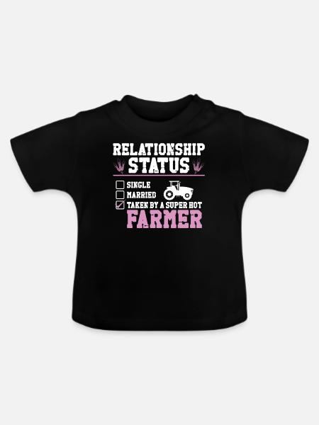 Farming Farmer Girl Girlfriend - Baby Bio-T-Shirt mit Rundhals - Schwarz