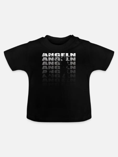 Angler Geschenkidee Hobby Angeln - Baby Bio-T-Shirt mit Rundhals - Schwarz