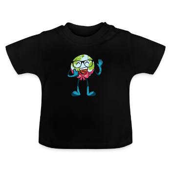 Peace Love Save Our Planet Earth - Baby Bio-T-Shirt mit Rundhals - Schwarz - Vorne