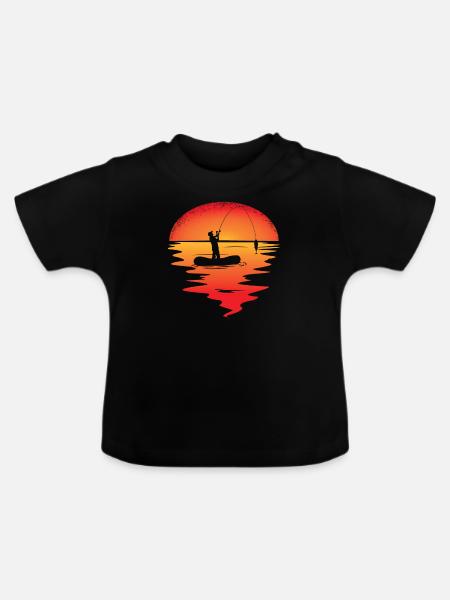 Angler Geschenkidee Hobby Angeln - Baby Bio-T-Shirt mit Rundhals - Schwarz