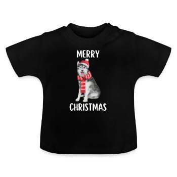 Joyeux Noël Drôle de Chemise de Noël - T-shirt bio col rond Bébé - noir - Devant