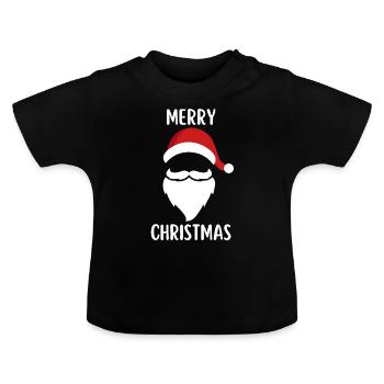 Joyeux Noël Drôle de Chemise de Noël - T-shirt bio col rond Bébé - noir - Devant