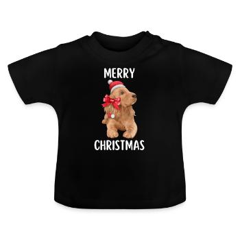 Joyeux Noël Drôle de Chemise de Noël - T-shirt bio col rond Bébé - noir - Devant