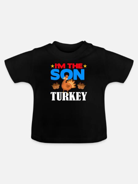 I'm the Son Turkey - Baby Bio-T-Shirt mit Rundhals - Schwarz