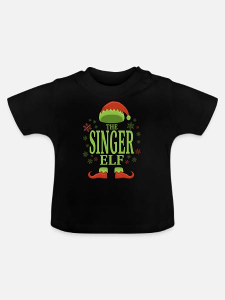 Sänger Weihnachtself - Baby Bio-T-Shirt mit Rundhals - Schwarz