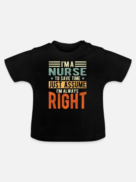 Krankenschwester - Baby Bio-T-Shirt mit Rundhals - Schwarz