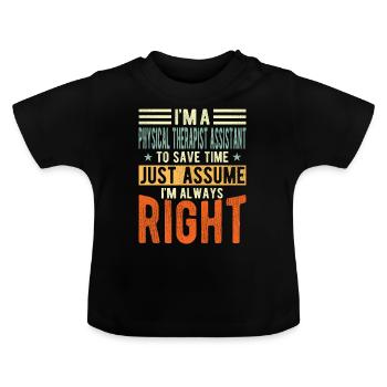 Physiotherapeuten Assistent - Baby Bio-T-Shirt mit Rundhals - Schwarz - Vorne