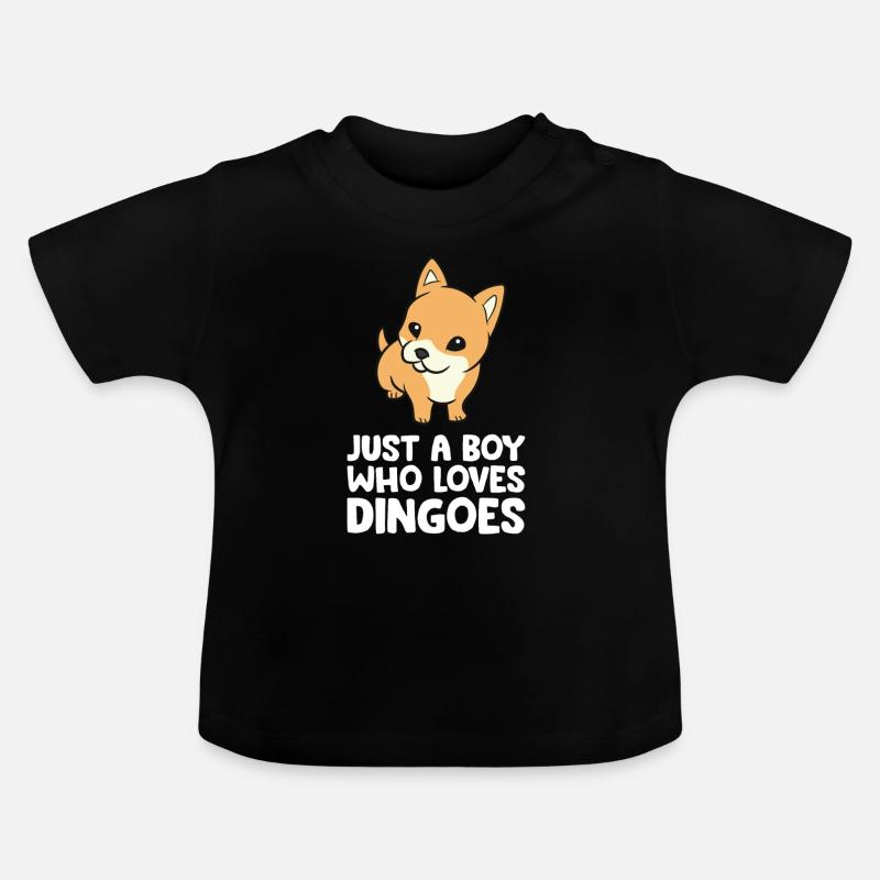 Le chien dingo australien est juste un garçon qui aime les dingos - T-shirt bio col rond Bébé - noir