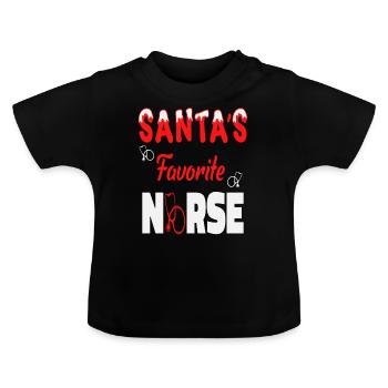 Santas Nurse - Baby Bio-T-Shirt mit Rundhals - Schwarz - Vorne