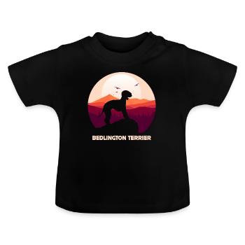 Bedlington Terrier - T-shirt bio col rond Bébé - noir - Devant
