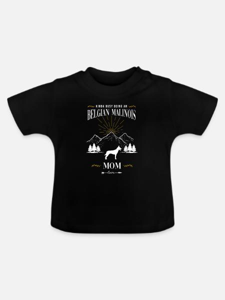 Pastor belga Malinois - Camiseta orgánica para bebé con cuello redondo - negro