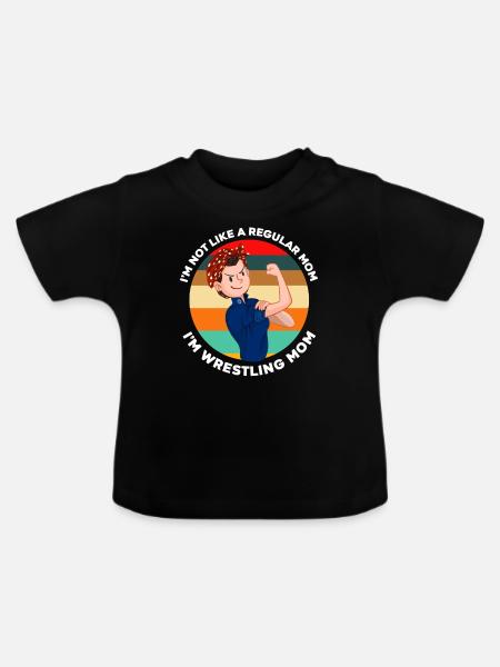 Wrestling Mama - Baby Bio-T-Shirt mit Rundhals - Schwarz