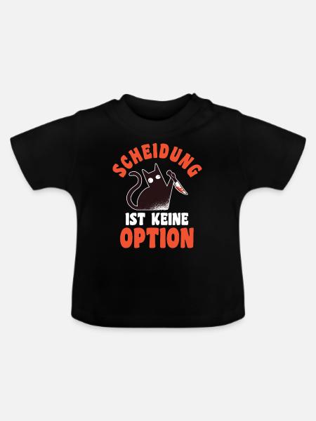 Geschieden Scheidung Katze Scheidungsparty - Baby Bio-T-Shirt mit Rundhals - Schwarz