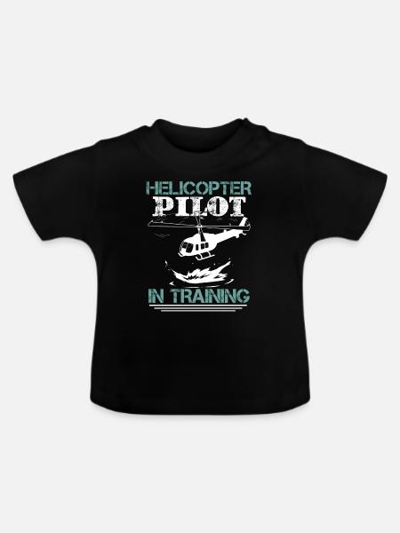 Lustiger Hubschrauberpilot Luftfahrt - Baby Bio-T-Shirt mit Rundhals - Schwarz