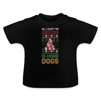 Christmas Dogs Hässlicher Weihnachtspulli Geschenk - Baby Bio-T-Shirt mit Rundhals - Schwarz - Vorne