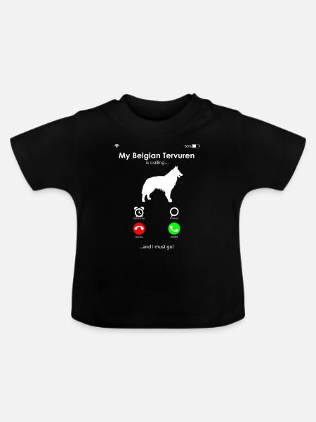 Belgian Tervuren - Baby Bio-T-Shirt mit Rundhals - Schwarz