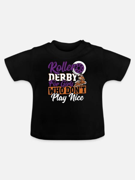 Rollschuhlaufen Roller-Derby Rollschuhlaufen Rolle - Baby Bio-T-Shirt mit Rundhals - Schwarz