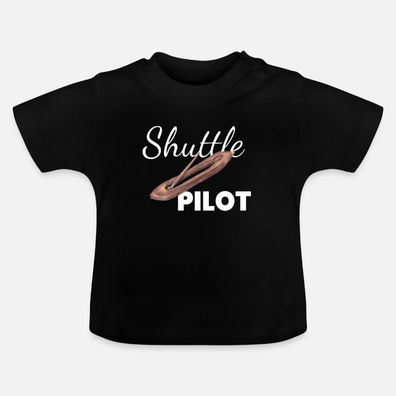Shuttle Pilot Weben Weberin Weberei - Baby Bio-T-Shirt mit Rundhals - Schwarz