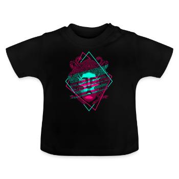 Medusa Vaporwave Griechische Mythologie - Baby Bio-T-Shirt mit Rundhals - Schwarz - Vorne