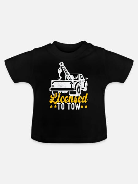 Abschleppwagen Abschleppdienst - Baby Bio-T-Shirt mit Rundhals - Schwarz