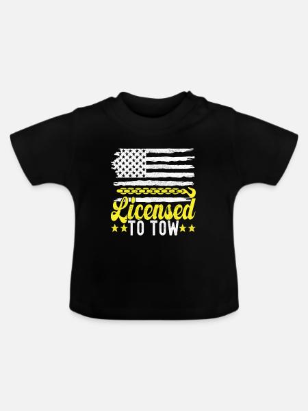 Abschleppwagen Abschleppdienst - Baby Bio-T-Shirt mit Rundhals - Schwarz