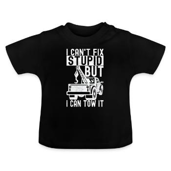 Abschleppwagen Abschleppdienst - Baby Bio-T-Shirt mit Rundhals - Schwarz - Vorne