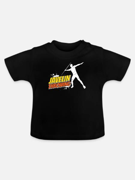 Speerwerfen Speerwerfer Speerwurf Speer - Baby Bio-T-Shirt mit Rundhals - Schwarz