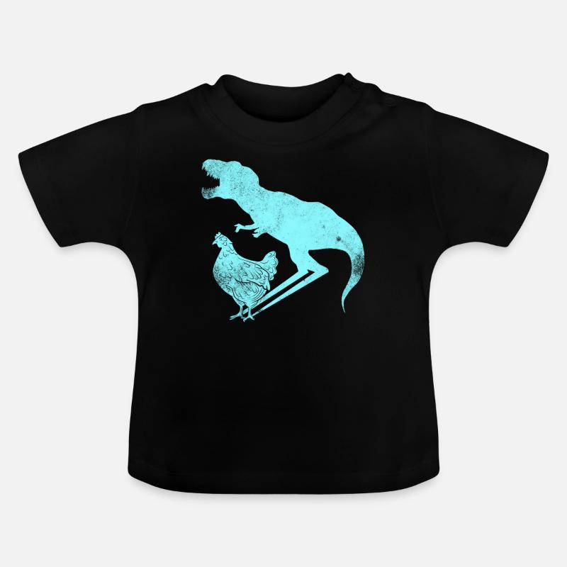 L’évolution des dinosaures | du T-Rex au poulet - T-shirt bio col rond Bébé - noir