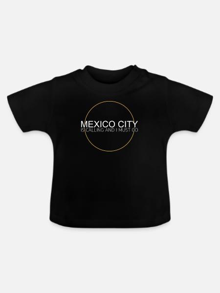 Mexiko Stadt Spruch - Baby Bio-T-Shirt mit Rundhals - Schwarz