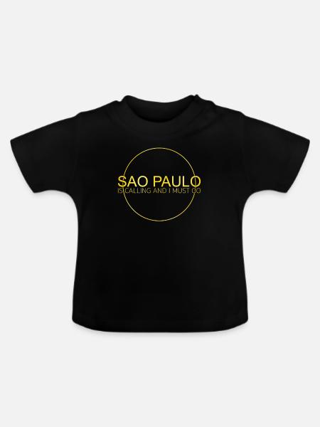 Sao Paulo Spruch - Baby Bio-T-Shirt mit Rundhals - Schwarz