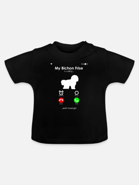Bichon Frise - Baby Bio-T-Shirt mit Rundhals - Schwarz